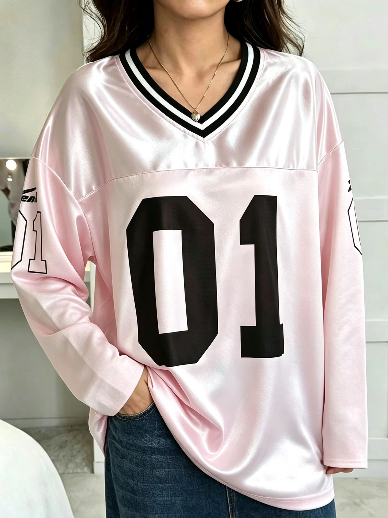 V Vintage Fashion - Erkek Kadın Vintage Uzun Kollu Oversize