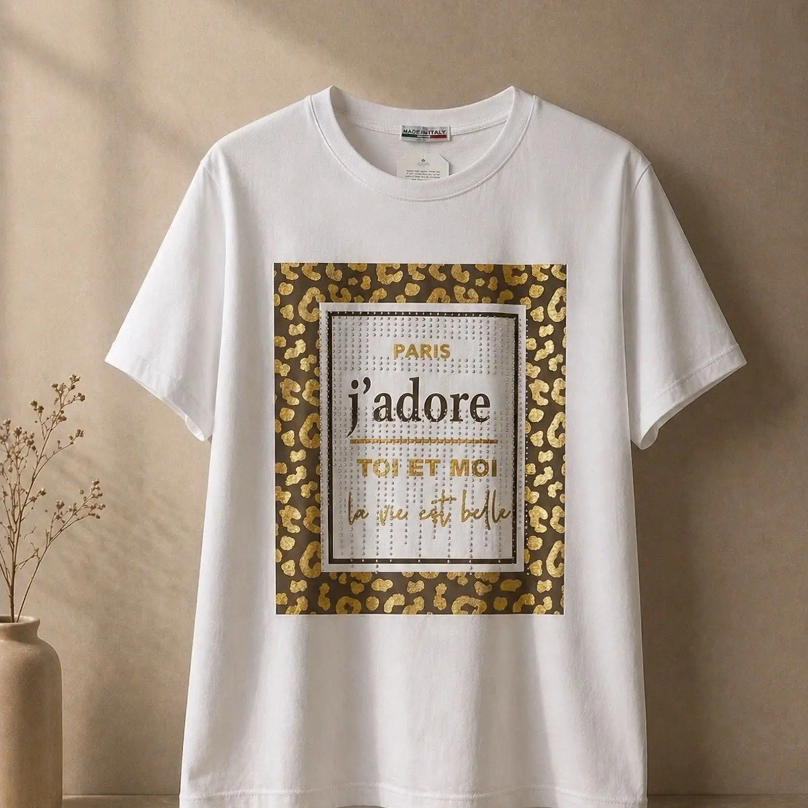 Damen Tişört Beyaz Leo quot J  - Vintage Fashion Bloggers incelemesi ve fiyatı